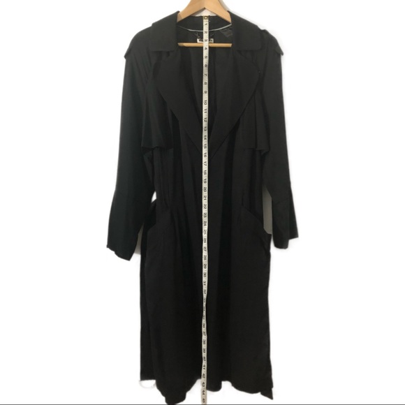 Whistles | Belted Black Trench Coat | Large - Picture 8 of 8